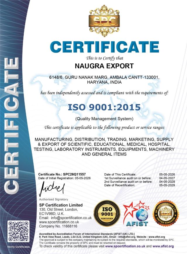 Naugra Export ISO 9001 Quality Management System certificate