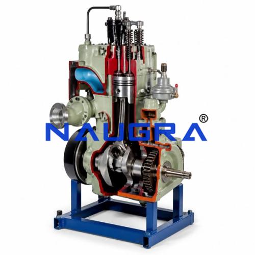 Sectional Working Model of 2 Stroke Diesel Engine - Heat Transfer Training Systems and Heat Lab Engine Trainers for engineering schools