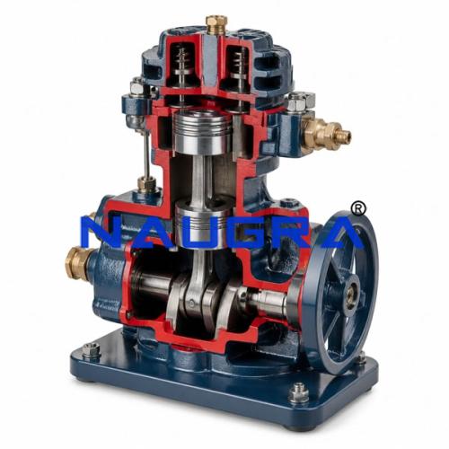 Axial Alternative Compressor Cut-Away, with Double Effect Piston