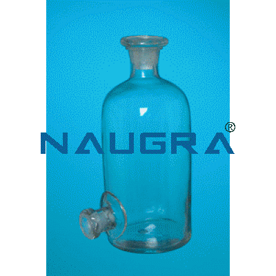 Aspirator bottle with screw Type PTFE Stop Cock for Science Lab