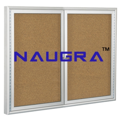 Indoor Enclosed Aluminum Bulletin Boards 2 Doors for Whiteboard Lab