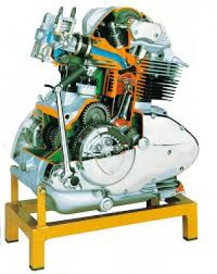 Sectioned Motorcycle Trainer engine, 2 stroke, 1 cylinderfor engineering schools