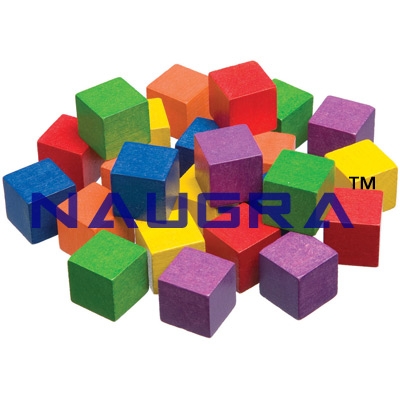 1 Inch Wooden Color Cubes - Set of 102 for Maths Lab