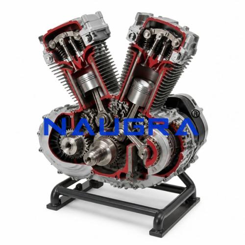 Motorcycle Cut-Away Engine, 2 Cylinder, Ducati