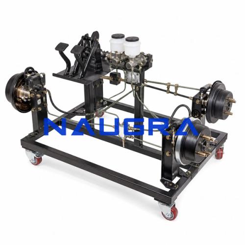 Hydraulic Brake Unit (two master cylinder and with four brake drums) Automobile Engineering Model and Training System for engineering schools