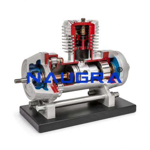 Axial Alternative Compressor Cut-Away, Simple Effect Piston