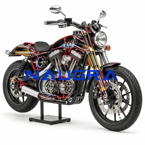 Motorcycle Cut-Away, V-Twin Engine